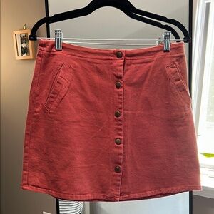 Miami Women's Button-Front Skirt in Red | Size M